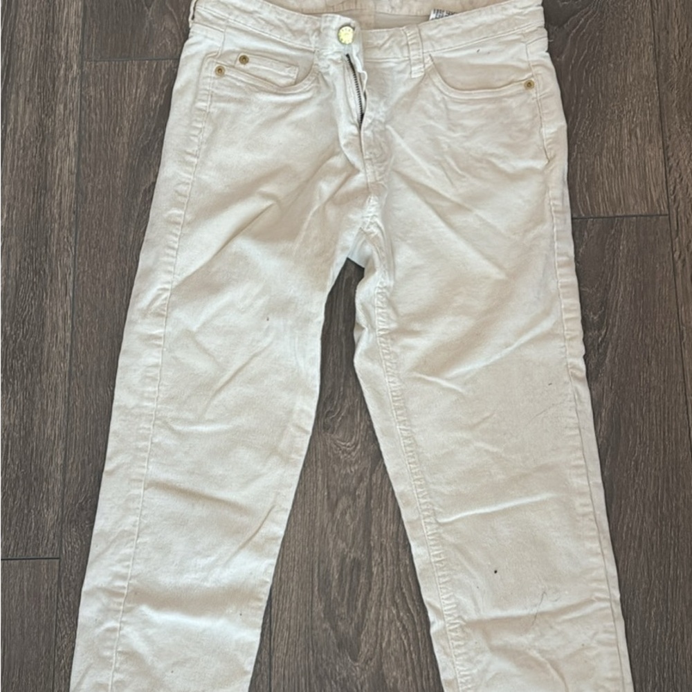 Cream Straight-Leg Pants